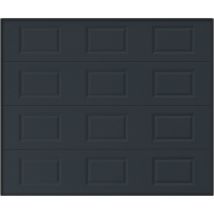 Porte de garage sectionnelle à cassette anthracite motorisée L254 x H218 cm - caopas