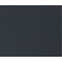Porte de garage sectionnelle effet rainuré anthracite motorisée L254 x H218 cm - noria