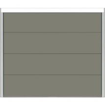 Porte de garage sectionnelle Gris Quartz 7039 motorisée l.240 x H.200 cm x Ep.40 mm Polygrain