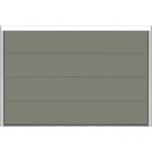 Porte de garage sectionnelle Gris Quartz 7039 motorisée l.300 x H.200 cm x Ep.40 mm Polygrain