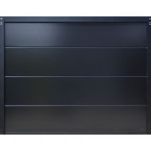 Porte de garage sectionnelle motorisée Noir 9005 l.250 x H.200 cm x Ep.40 mm
