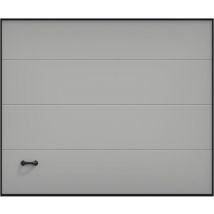 Vente-unique - Porte de garage sectionnelle sur mesure lisse grise - asinaria