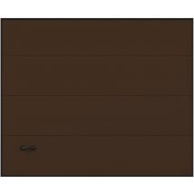 Porte de garage sectionnelle sur mesure lisse marron - asinaria