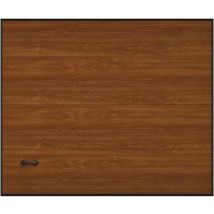 Vente-unique - Porte de garage sectionnelle sur mesure lisse naturelle foncée - asinaria