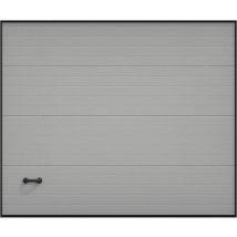 Porte de garage sectionnelle sur mesure rainurée grise - metronia