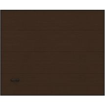 Porte de garage sectionnelle sur mesure rainurée marron - METRONIA