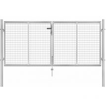 Porte de jardin Acier galvanisé 306x150 cm Argenté vidaXL