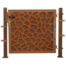 Estexo - Porte de jardin cour clôture de jardin design en acier aspect rouille 160 cm