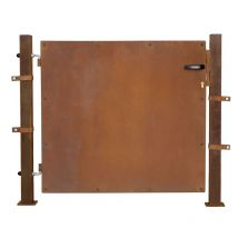 Porte de jardin porte de cour clôture de jardin en acier aspect rouille 120 cm