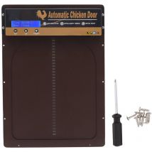 Rosvola - Jeffergarden Porte automatique de poulailler avec minuterie en alliage d'aluminium, affichage led hd, alimenté par batterie, automatique
