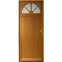 Porte De Service Bois Vitree Pixos, H,215Xl,90 P,Gauche + Poignee Et Barillet (Ref 01245F924) Cotes Tableau