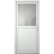 Porte de service 01, ouvrant vers l'extérieur, blanc/blanc, largeur: 88cm, hauteur: 200cm, sens d'ouverture: tirant droit - white