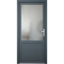 Porte de service 03, ouvrant vers l'extérieur, blanc/titane largeur: 88cm, hauteur: 200cm, sens d'ouverture: tirant droit - grey
