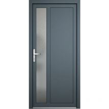 Porte de service 04, ouvrant vers l'extérieur, blanc/titane largeur: 80cm, hauteur: 205cm, sens d'ouverture: tirant gauche - grey