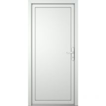 Porte de service 06, ouvrant vers l'extérieur, blanc/blanc, largeur: 90cm, hauteur: 215cm, sens d'ouverture: tirant droit - white