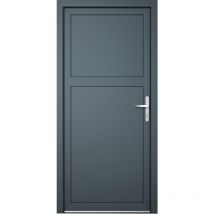 Porte de service 07, ouvrant vers l'extérieur, blanc/titane largeur: 80cm, hauteur: 200cm, sens d'ouverture: tirant droit - grey