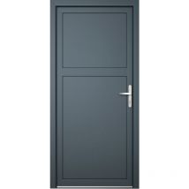 Porte de service 07, ouvrant vers l'extérieur, blanc/titane largeur: 88cm, hauteur: 200cm, sens d'ouverture: tirant droit - grey