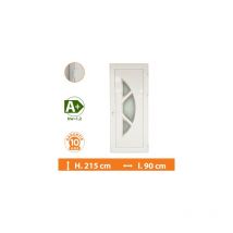 Porte d'entrée pvc Blanc - Tirant Droit - Cassiopée