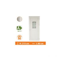 Direct Fenêtres - Porte d'entrée pvc Blanc - Tirant Droit - Orion