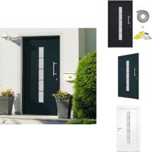 Porte d'entrée Aluminium et PVC Anthracite 100x210 cm - Portes D'entrée - Porte D'entrée - Porte Extérieure - Porte Sécurisée - Porte Aluminium