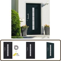 Porte d'entrée Aluminium et pvc Anthracite 110x210 cm - Portes D'entrée - Porte D'entrée - Porte Extérieure - Porte Sécurisée - Porte Pvc Aluminium