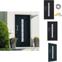 Porte d'entrée Aluminium et pvc Anthracite 110x210 cm - Portes D'entrée - Porte D'entrée - Porte Extérieure - Porte Sécurisée - Porte Pvc Aluminium