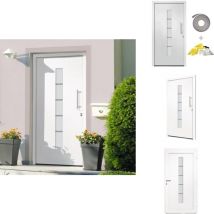 Porte d'entrée Aluminium et pvc Blanc 100x210 cm - Portes D'entrée - Porte Blanche - Porte Pvc - Porte Aluminium - Porte Sécurisée