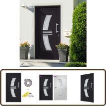 Porte d'entrée Anthracite 108x200 cm - Porte D'entrée - Porte Anthracite - Porte Pvc - Porte Sécurisée - Porte Résistante