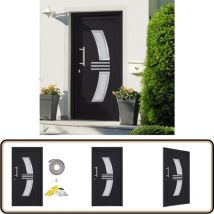 Porte d'entrée Anthracite 108x200 cm - Porte D'entrée - Porte Anthracite - Porte Pvc - Porte Sécurisée - Porte Résistante
