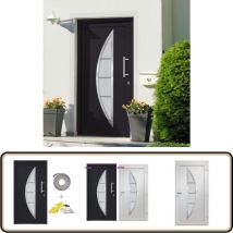 Porte d'entrée Anthracite 108x200 cm - Porte D'entrée - Porte Entrée - Porte Extérieure - Porte Aluminium - Porte Sécurisée