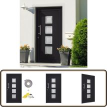 Porte d'entrée Anthracite 108x200 cm - Portes D'entrée - Porte Entrée - Porte Extérieure - Sécurité Habitation - Isolation Phonique