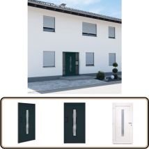 Porte d'entrée anthracite 108x200 cm pvc - Portes D'entrée - Porte Pvc - Porte Sécurisée - Porte Élégante - Porte Résistante