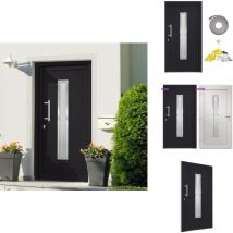 Porte d'entrée Anthracite 108x208 cm - Portes D'entrée - Porte D'entrée - Porte Extérieure - Sécurité Domestique - Isolation Phonique