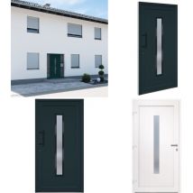 Porte d'entrée anthracite 108x208 cm pvc - Portes D'entrée - Porte Entrée - Porte Pvc - Porte Sécurisée - Porte Élégante - Home & Living