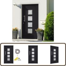 Porte d'entrée Anthracite 88x200 cm - Porte D'entrée - Porte Entrée - Porte Extérieure - Porte Aluminium - Porte Sécurisée