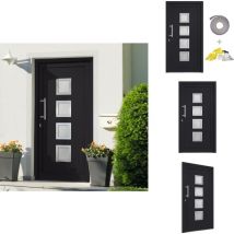 Porte d'entrée Anthracite 88x200 cm - Porte D'entrée - Porte Entrée - Porte Extérieure - Porte Aluminium - Porte Sécurisée