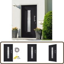 Porte d'entrée Anthracite 88x200 cm - Portes D'entrée - Porte D'entrée - Porte Aluminium - Porte Sécurisée - Porte Élégante