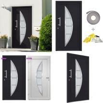 Porte d'entrée Anthracite 88x200 cm - Portes D'entrée - Porte Extérieure - Porte Aluminium - Porte Sécurisée - Porte Design - Home & Living