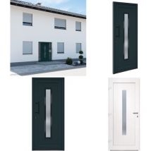 Porte d'entrée anthracite 88x200 cm pvc - Portes D'entrée - Porte D'entrée - Porte Pvc - Porte Sécurisée - Porte Élégante - Home & Living