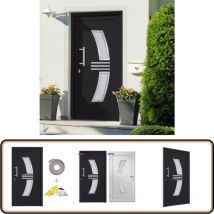 Porte d'entrée Anthracite 98x208 cm - Porte D'entrée - Porte Extérieure - Porte En Pvc - Porte Anthracite - Porte Sécurisée