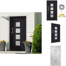Porte d'entrée Anthracite 98x208 cm - Portes D'entrée - Porte Entrée - Porte Extérieure - Sécurité Habitation - Isolation Phonique