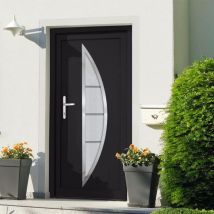 Porte d'entrée anthracite 98x208 cm pvc