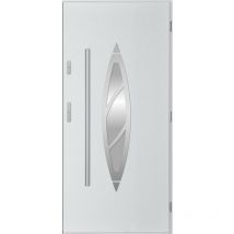 Porte d'entrée beliar 90 cm blanc - Poignée et serrure : Sans - Poussant: Gauche