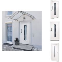 Porte d'entrée Blanc 108x208 cm pvc - Porte D'entrée - Porte Extérieure - Porte Pvc - Porte Sécurisée - Porte Élégante