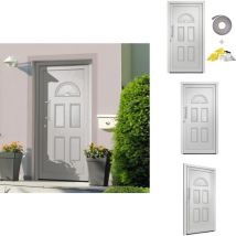 Porte d'entrée Blanc 110x210 cm - Portes D'entrée - Porte Blanche - Porte Pvc - Porte Aluminium - Porte Sécurisée