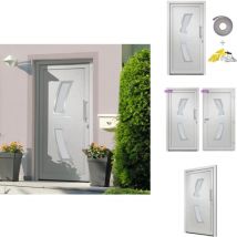 Porte d'entrée Blanc 98x208 cm - Porte D'entrée - Porte Blanche - Porte Extérieure - Porte Sécurisée - Porte Pvc