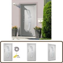 Porte d'entrée Blanc 98x208 cm - Porte D'entrée - Porte Blanche - Porte Pvc - Porte Sécurisée - Porte Isolation