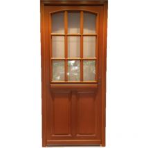 Porte D'Entree Bois Vitree, Agatha, H,215Xl,90 P,Gauche + Poignée Et Barillet (Ref010723No) Cote Tableau