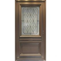Porte D'Entree Bois Vitree, Camille Gris Ral 7039, H,215Xl,90 P,Gauche Cotes Tableau