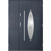Porte d'entrée double beliar 120x200 cm anthracite - Poignée et serrure : Avec - Poussant: Droit